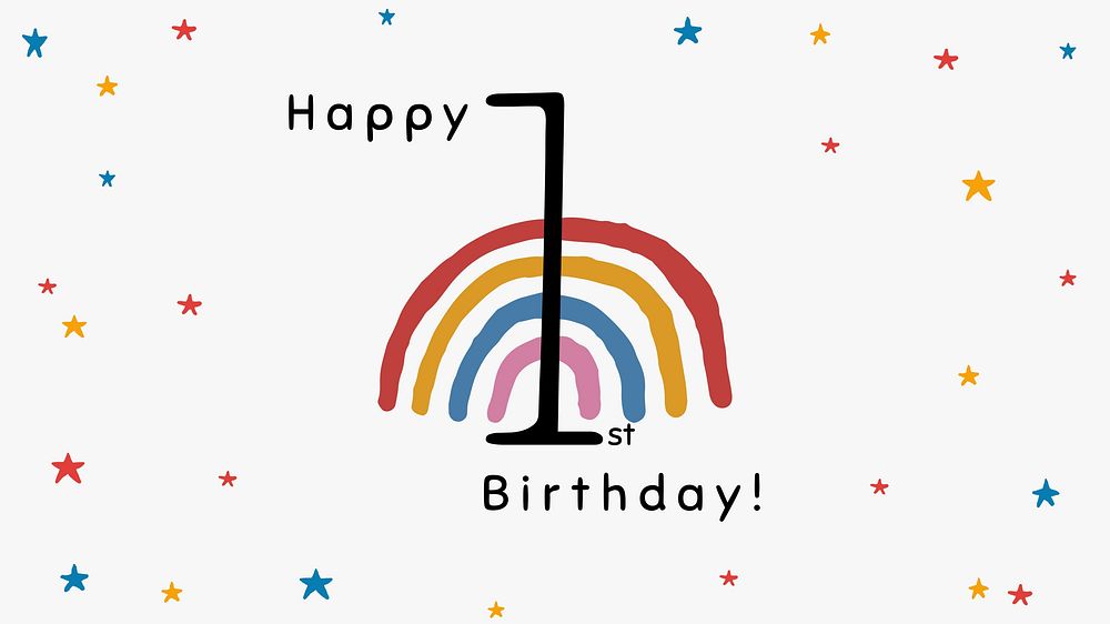 Rainbow birthday blog banner template