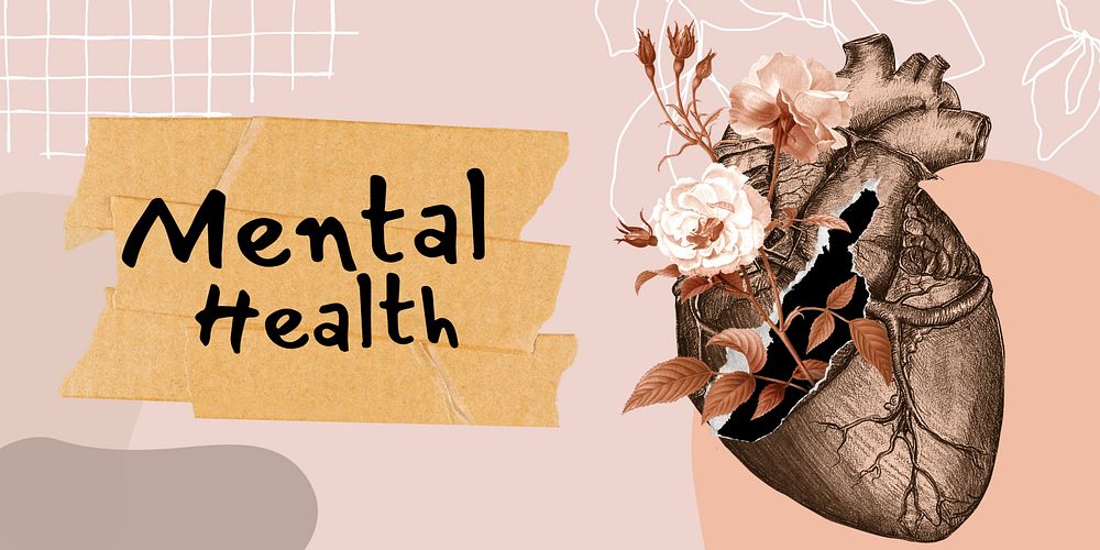 Mental health Twitter ad template