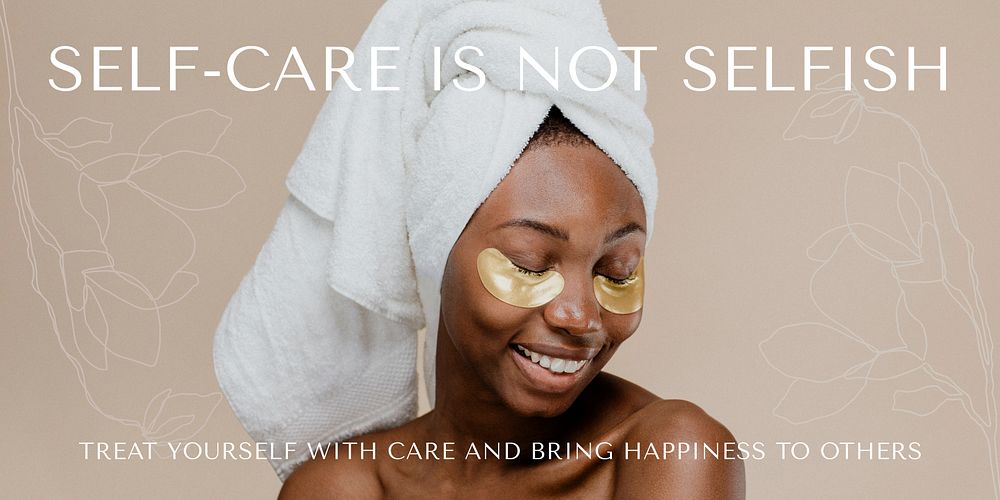 Self-care beauty  Twitter post template
