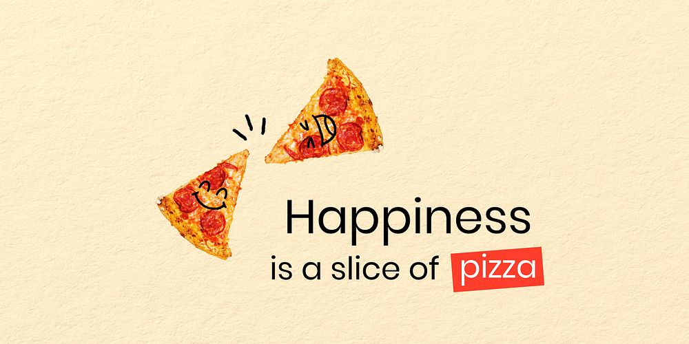 Cute pizza  Twitter ad template