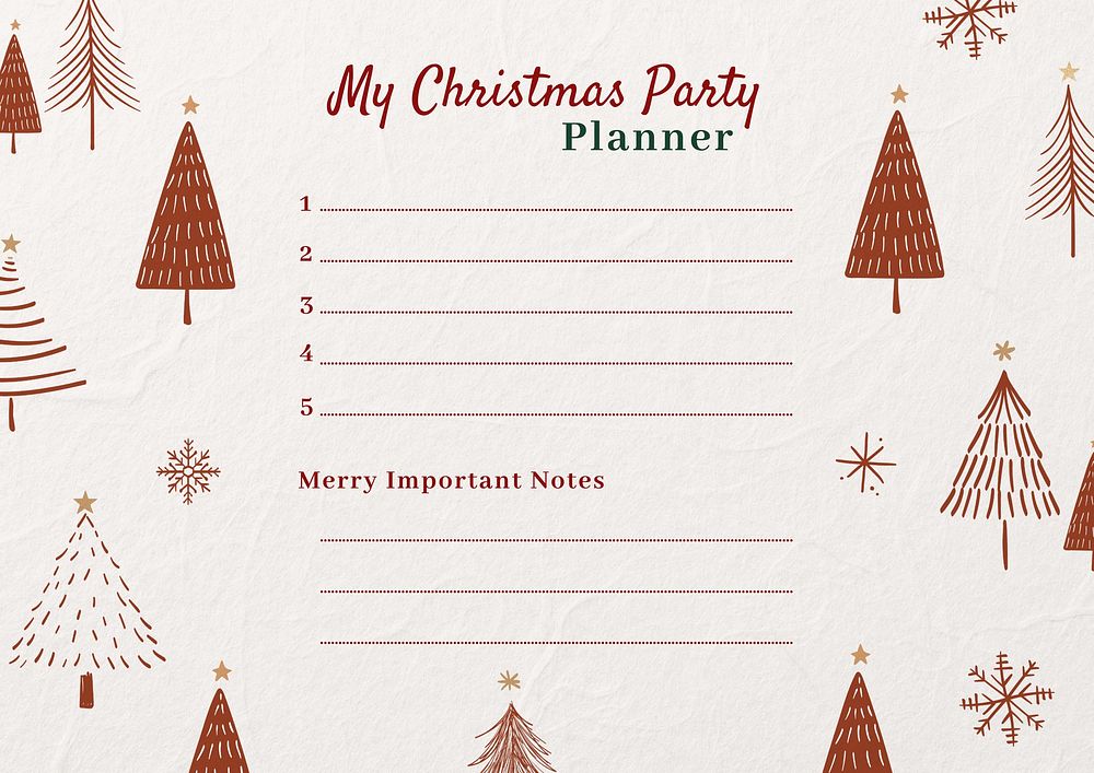 Christmas party planner template
