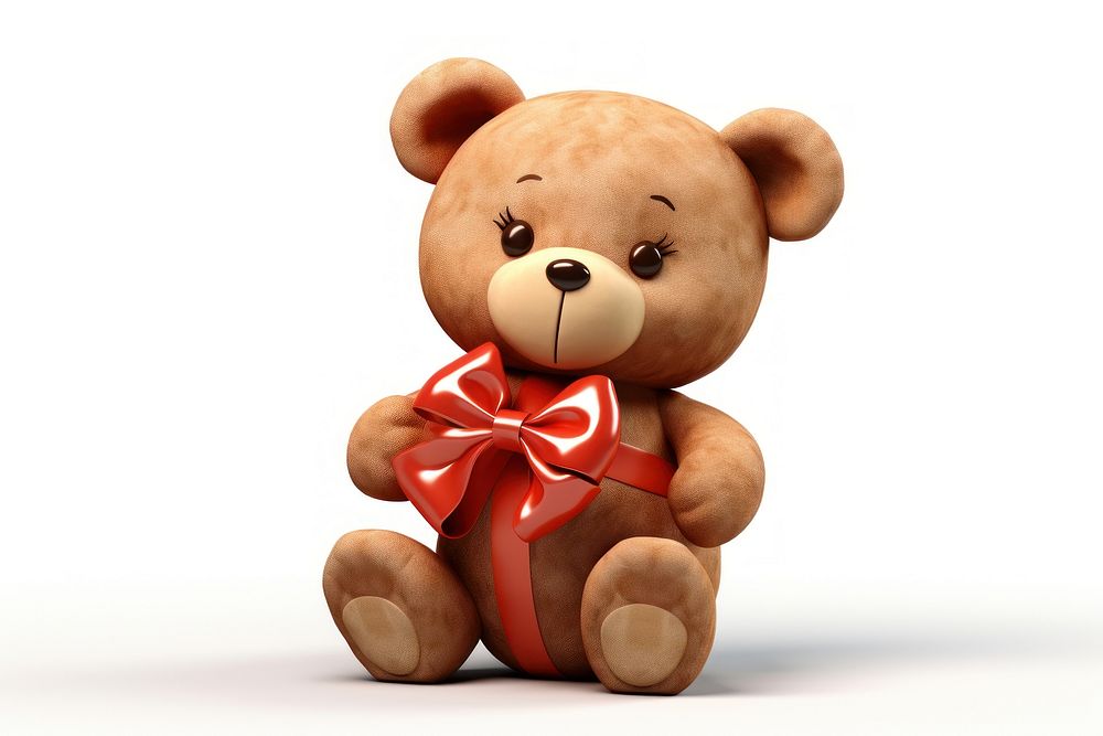 Cartoon bear toy bow. AI generated Image by rawpixel.