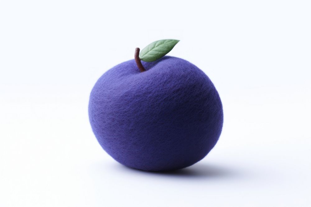 Blueberry fruit Wool Felt texture plant food white background. AI generated Image by rawpixel.