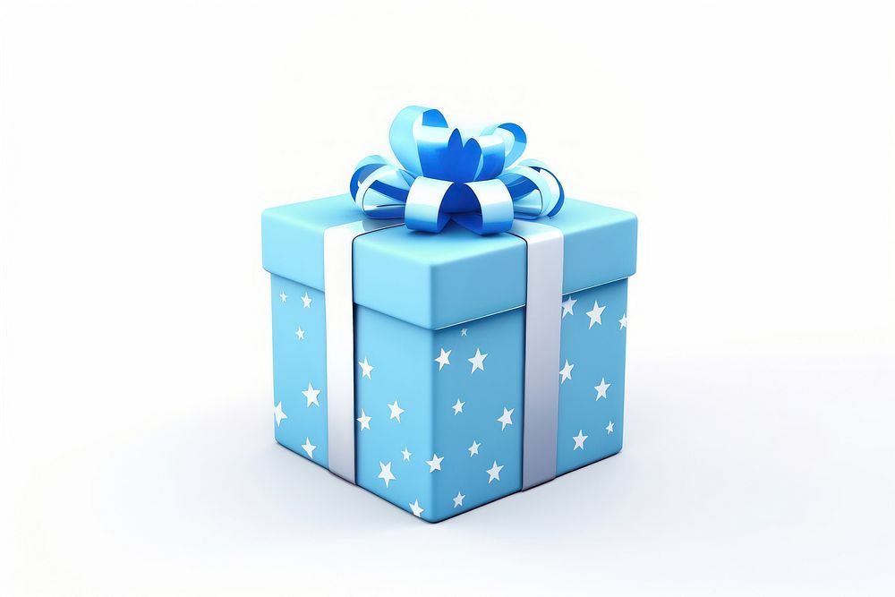 Gift box blue white background celebration. AI generated Image by rawpixel.