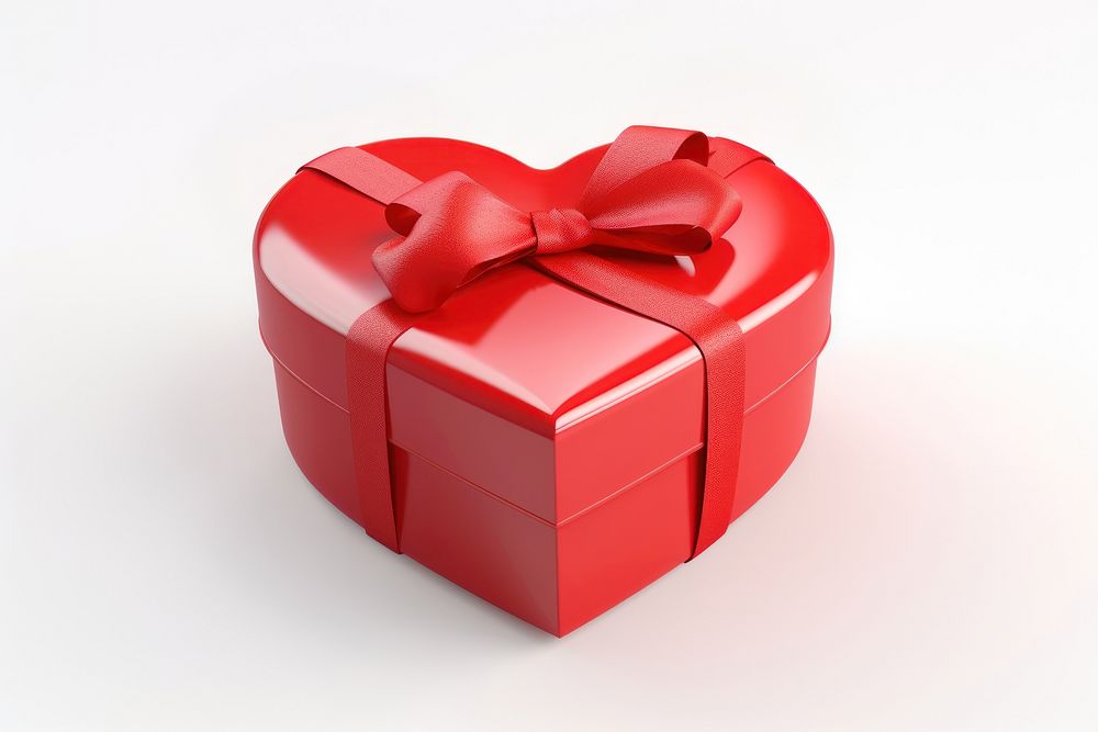 Gift box heart white background celebration. AI generated Image by rawpixel.