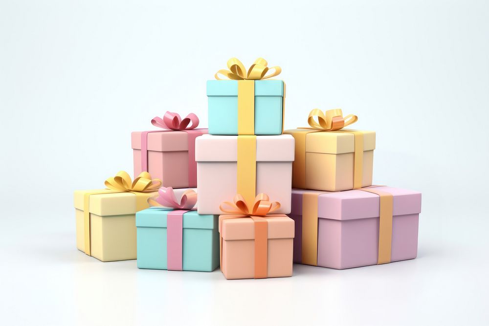 Gift boxes white background celebration anniversary. AI generated Image by rawpixel.