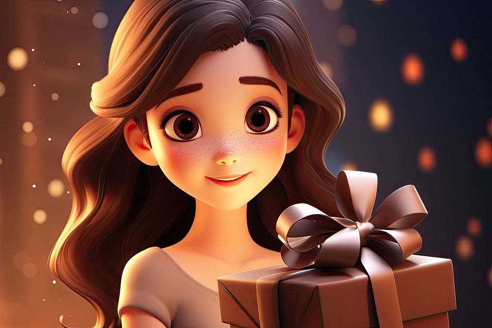 Gift box cartoon toy representation. AI generated Image by rawpixel.