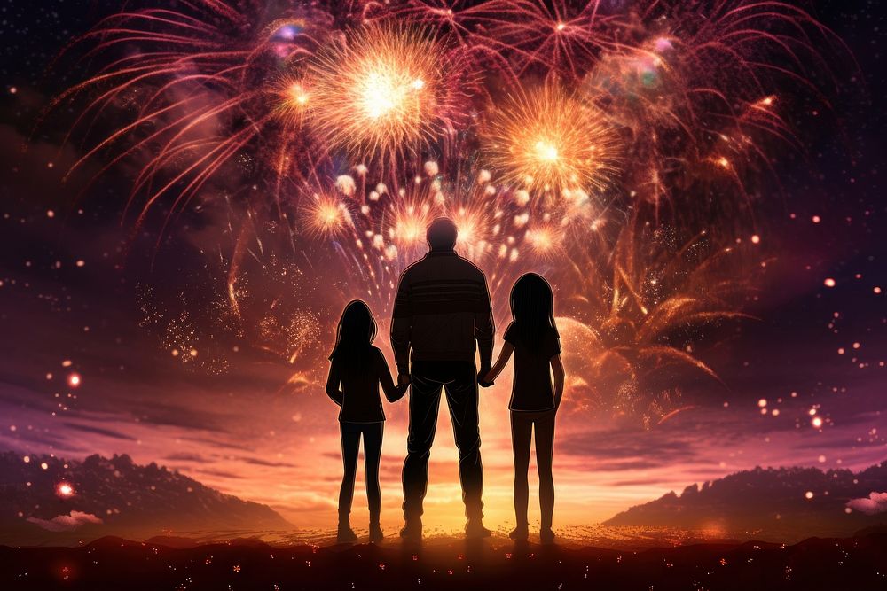 Firework fireworks standing outdoors. AI generated Image by rawpixel.