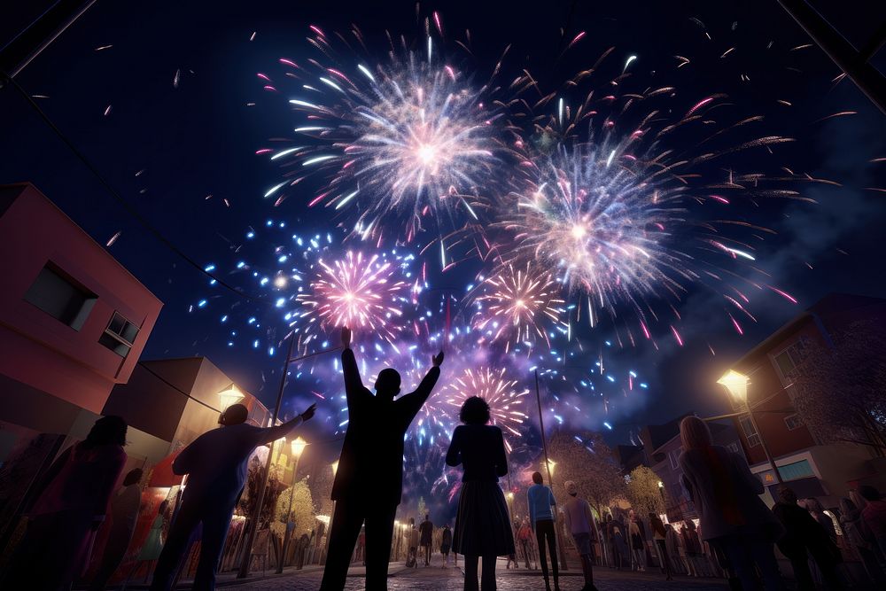 Celebrate fireworks nightlife outdoors. AI generated Image by rawpixel.
