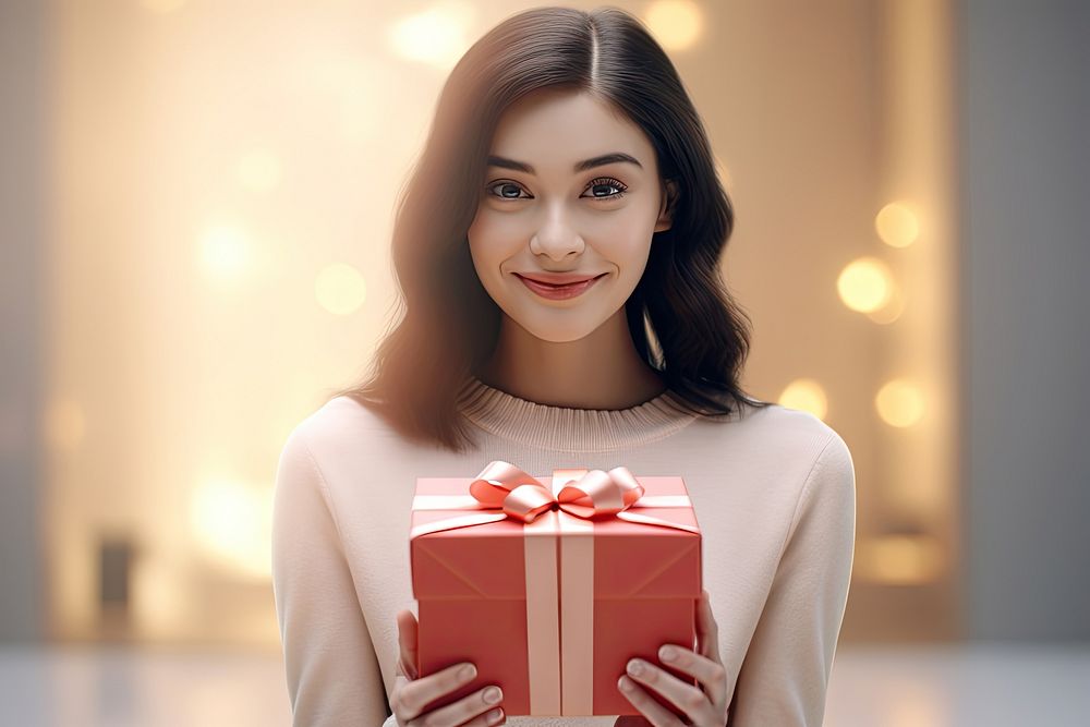 Gift box holding adult woman. AI generated Image by rawpixel.