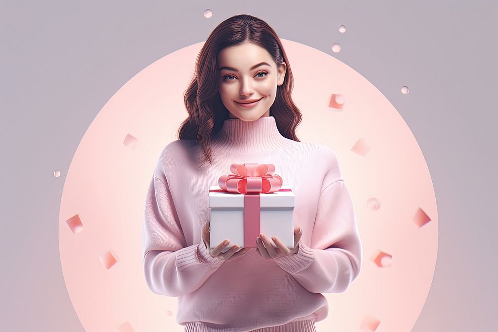 Gift box sweater holding celebration. AI generated Image by rawpixel.