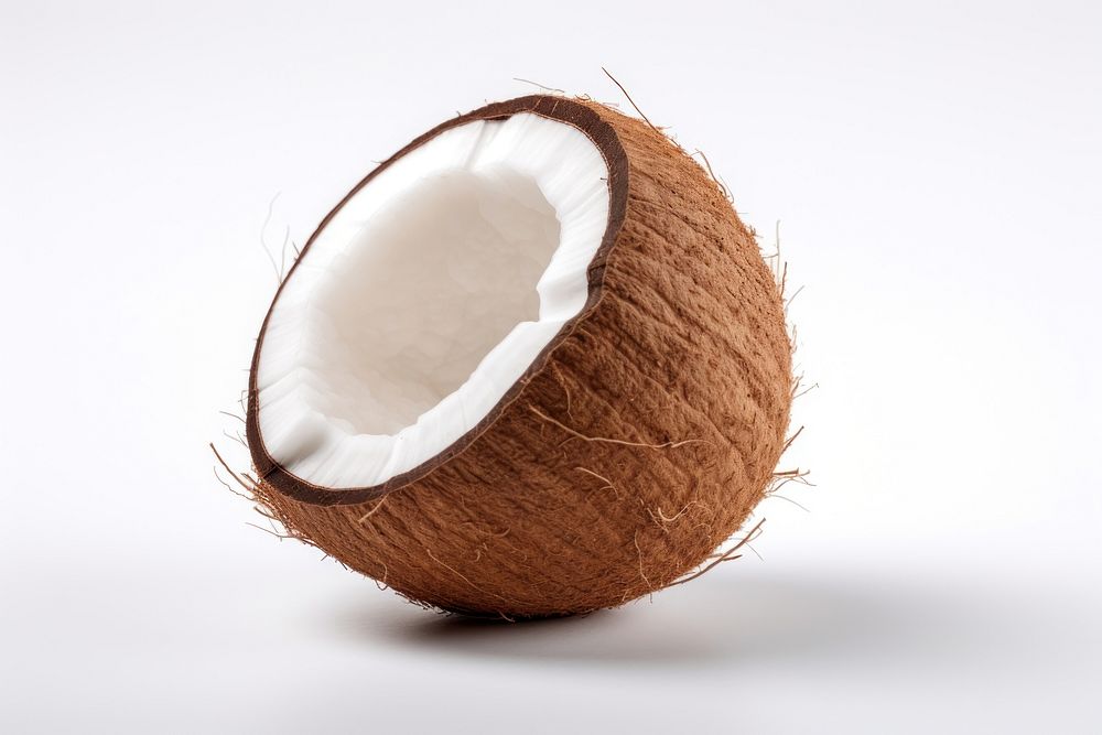 Coconut white background freshness produce. AI generated Image by rawpixel.