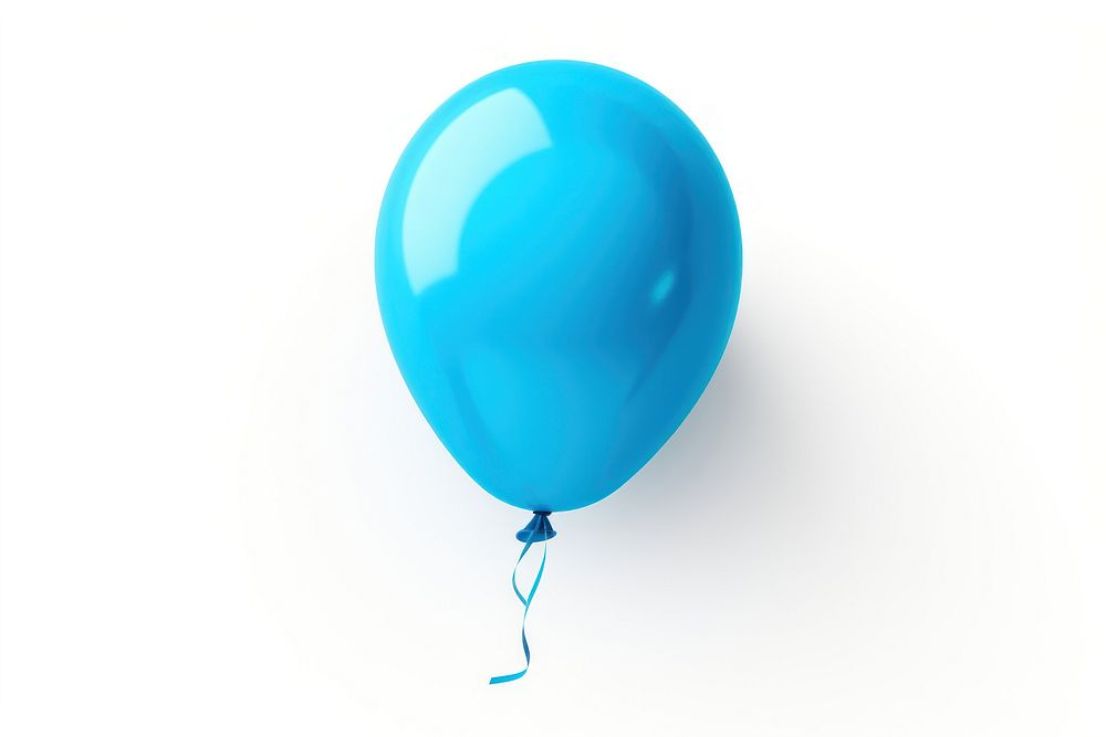 1 blue balloon white background anniversary celebration. AI generated Image by rawpixel.