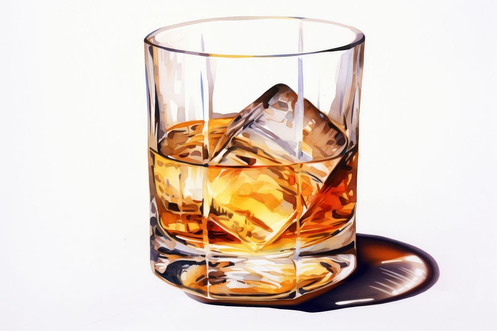 Glass whiskey whisky drink. AI generated Image by rawpixel.