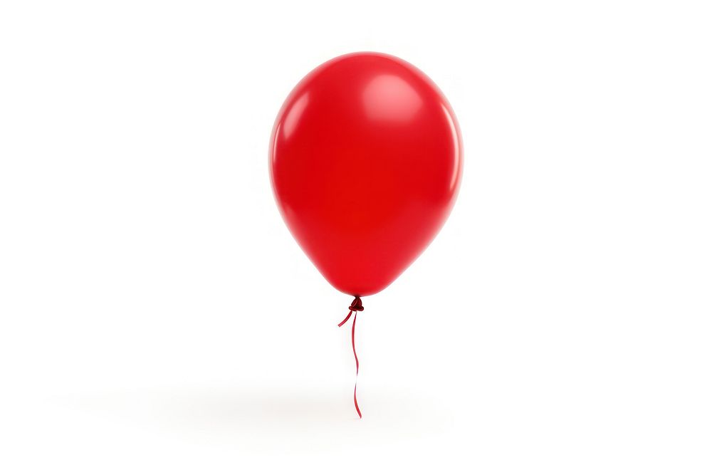 1 red balloon white background celebration anniversary. AI generated Image by rawpixel.