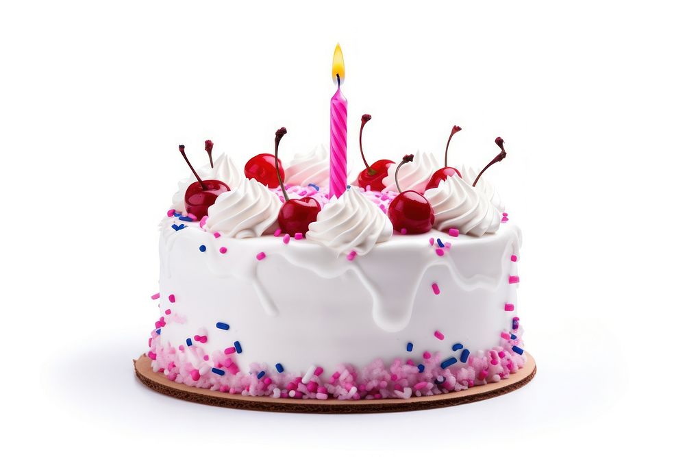 Cake birthday dessert cream food. AI generated Image by rawpixel.