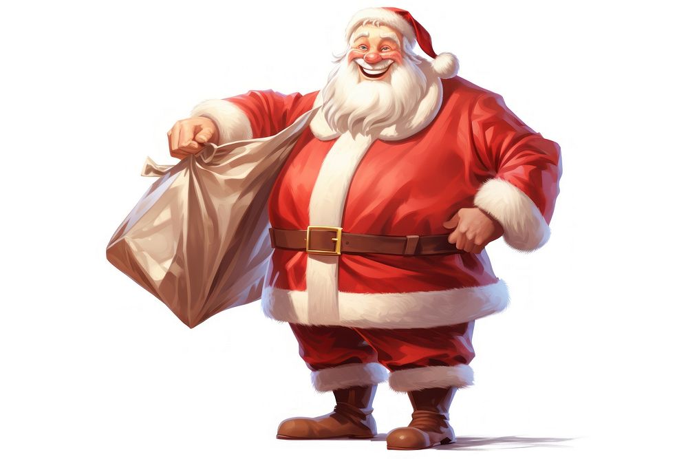 PNG Santa Claus christmas white background santa claus. AI generated Image by rawpixel.
