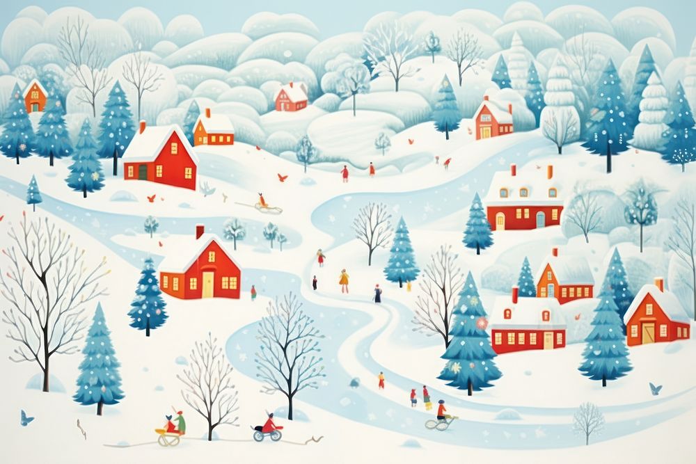Children snow backgrounds christmas. AI generated Image by rawpixel.