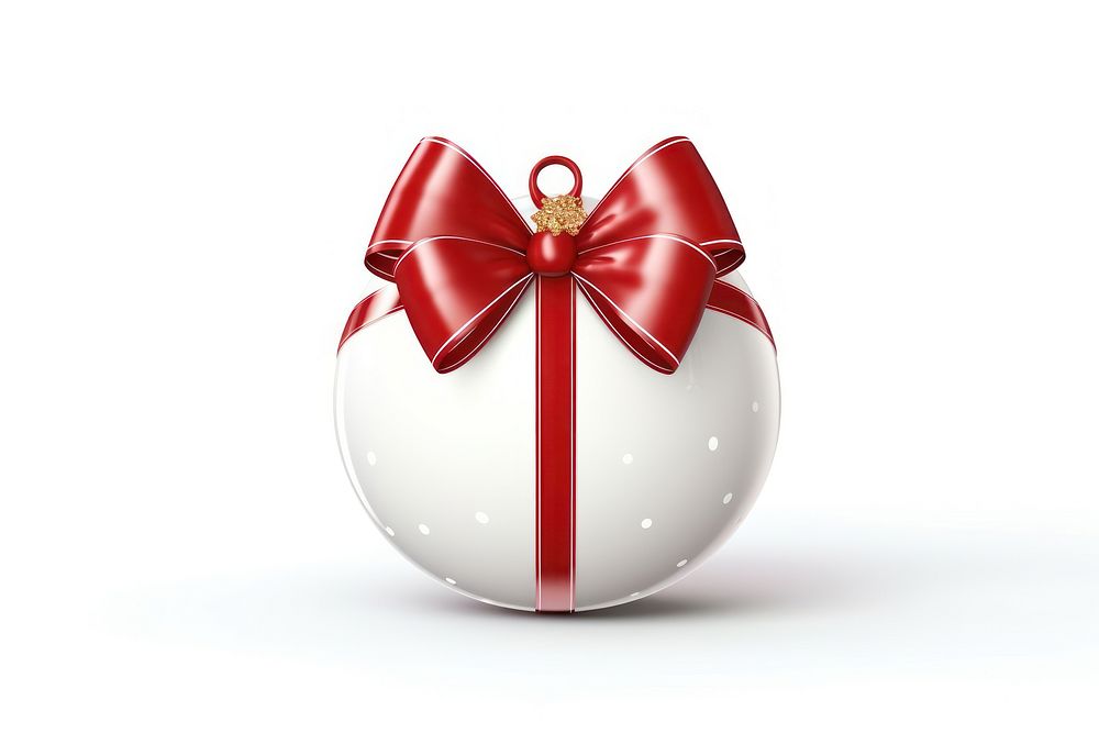 Christmas white bow white background. AI generated Image by rawpixel.