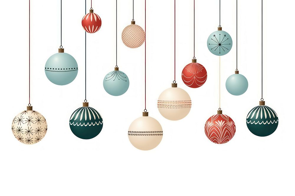 Christmas balls doodle minimal arrangement illuminated celebration. AI generated Image by rawpixel.