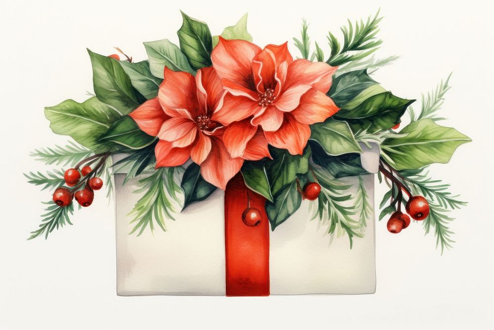 Christmas gift flower plant art. AI generated Image by rawpixel.