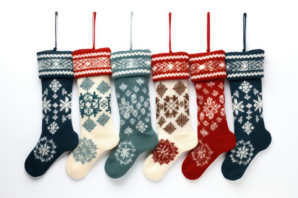 Christmas stockings white sock white background. AI generated Image by rawpixel.