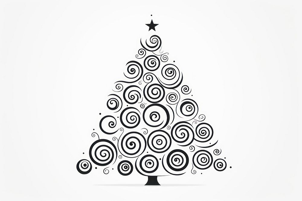 Christmas tree doodle minimal abstract white celebration creativity. AI generated Image by rawpixel.