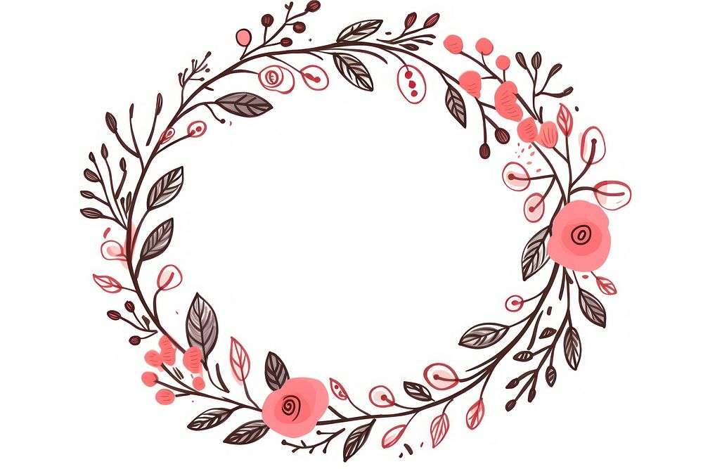 Christmas wreath doodle minimal pattern white background creativity. AI generated Image by rawpixel.