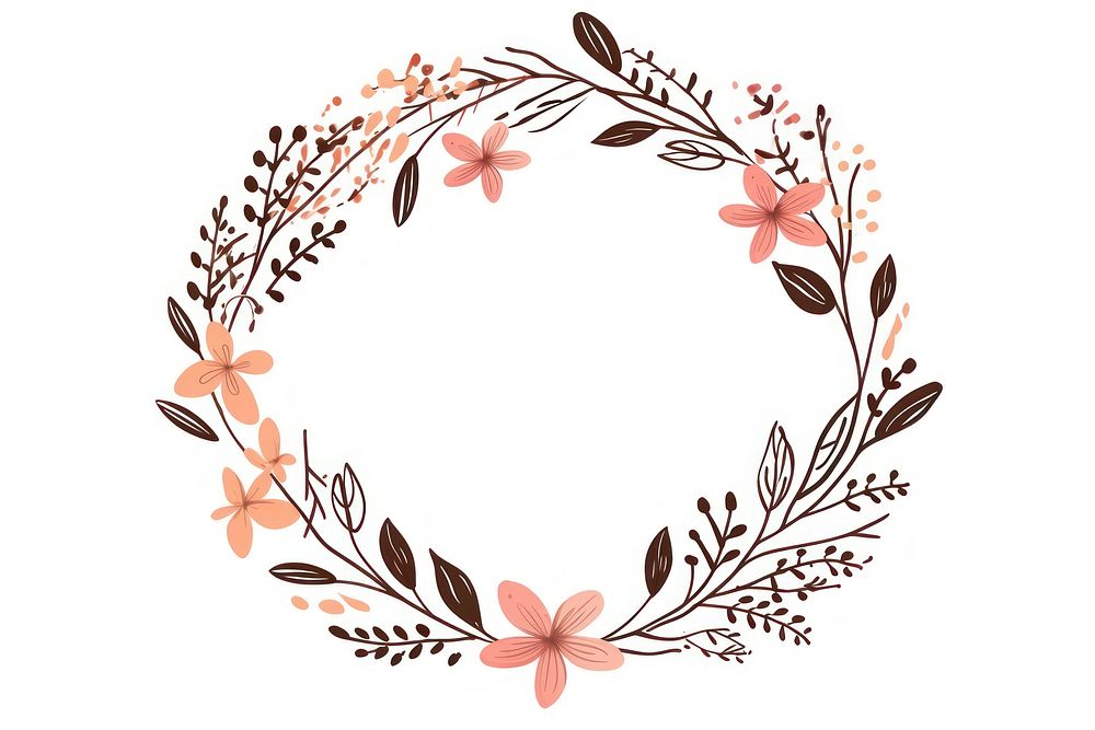 Christmas wreath doodle minimal pattern flower plant. AI generated Image by rawpixel.