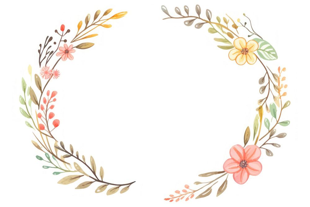 Christmas wreathe doodle minimal pattern flower white background. AI generated Image by rawpixel.