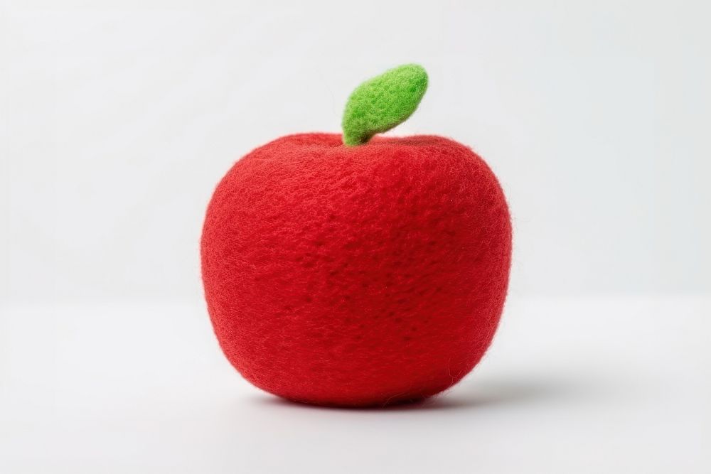 Apple Wool Felt texture fruit plant food. AI generated Image by rawpixel.