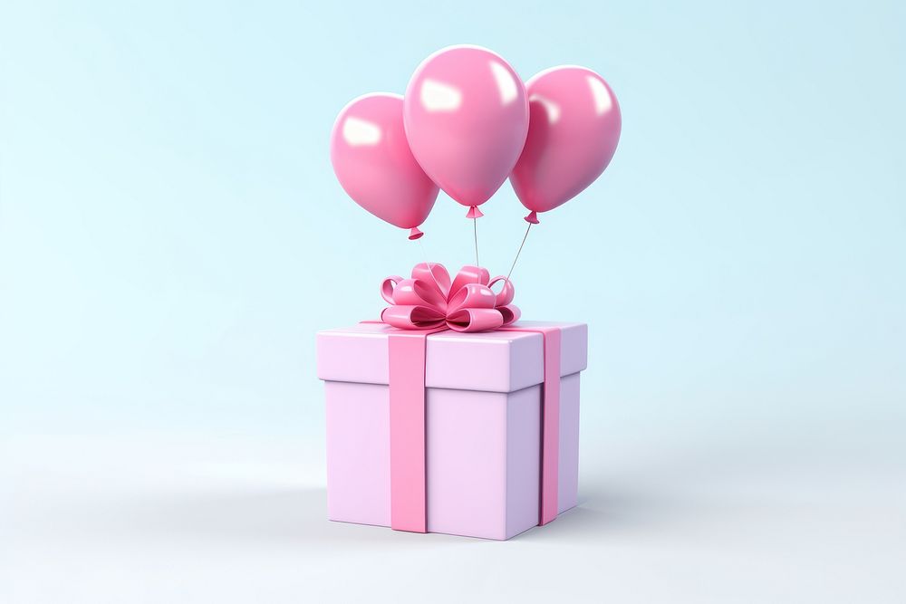 Gift box plastic toy balloon gift anniversary. AI generated Image by rawpixel.