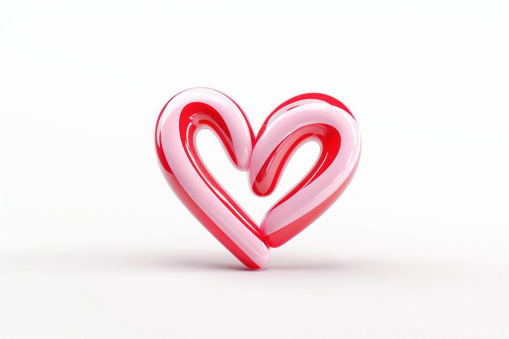 Candy cane heart shape white background circle symbol. AI generated Image by rawpixel.