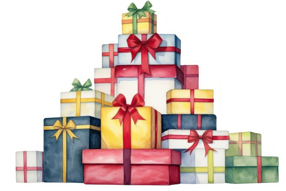 Christmas present gift white background. AI generated Image by rawpixel.