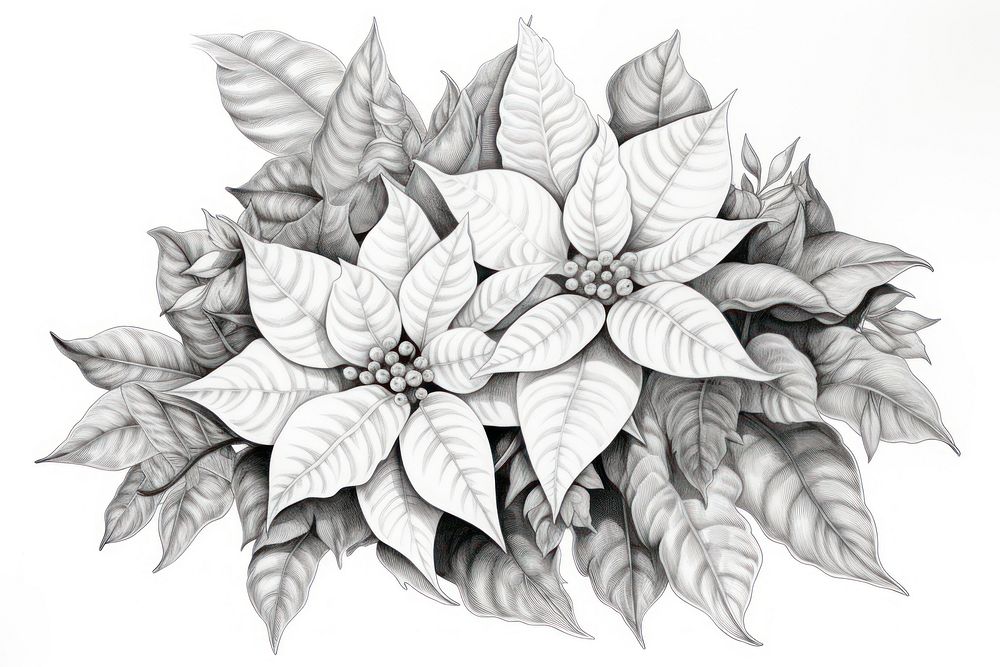 Sketch drawing plant white. AI generated Image by rawpixel.