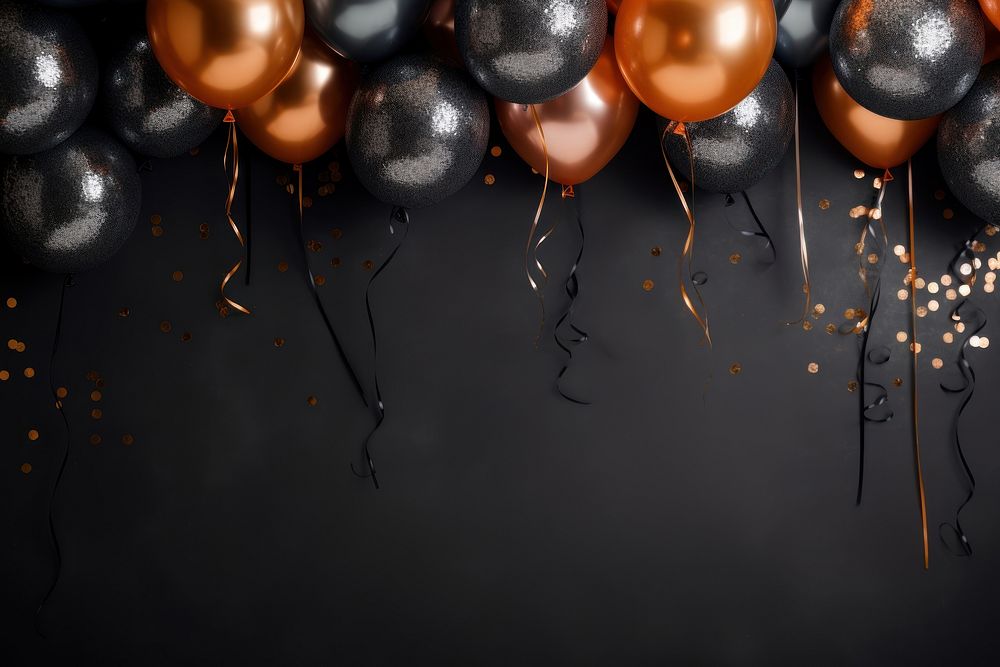 Balloons black celebration anniversary. AI generated Image by rawpixel.