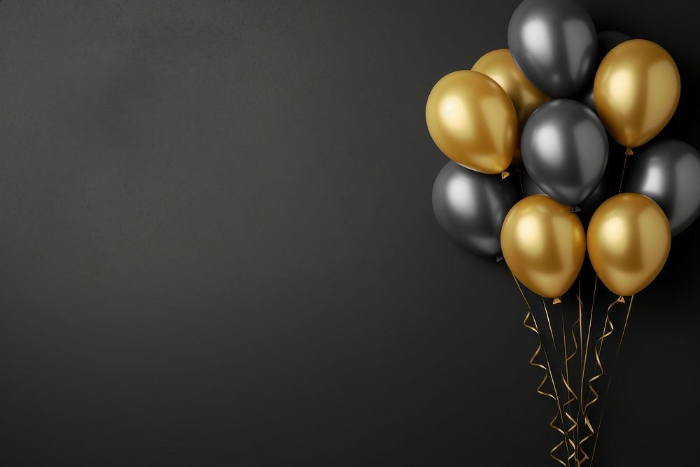 Balloons black gold celebration. AI generated Image by rawpixel.