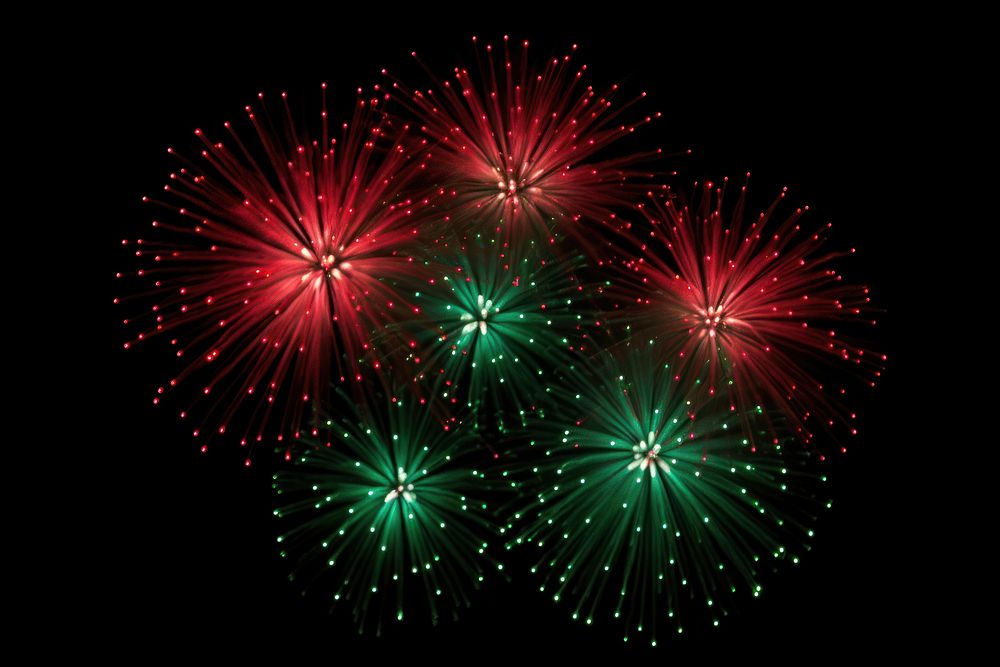 Fireworks green night red. AI generated Image by rawpixel.