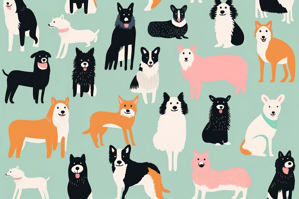 Dogs backgrounds pattern mammal. AI generated Image by rawpixel.