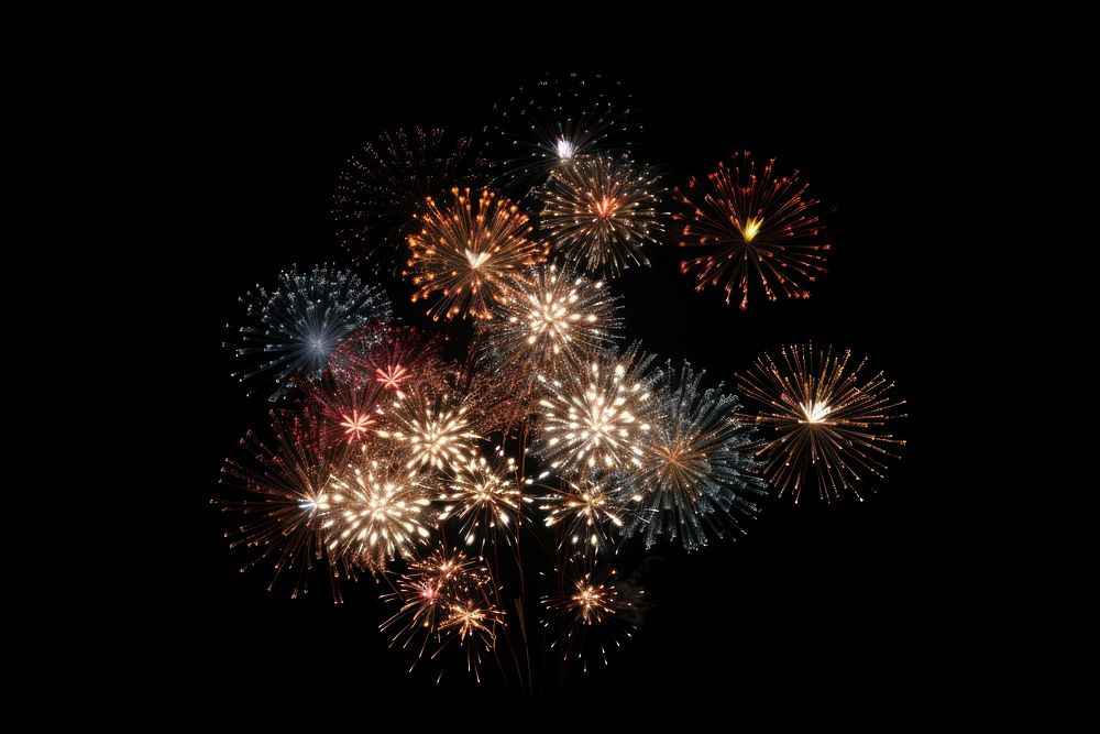 Fireworks night black background illuminated. AI generated Image by rawpixel.