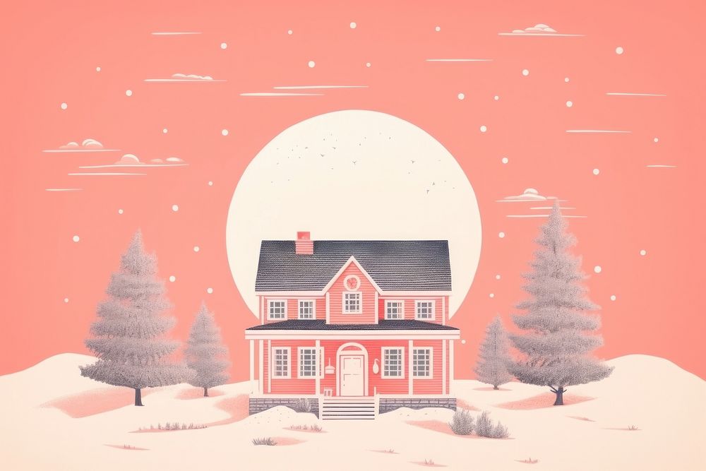 Christmas house architecture building winter. AI generated Image by rawpixel.