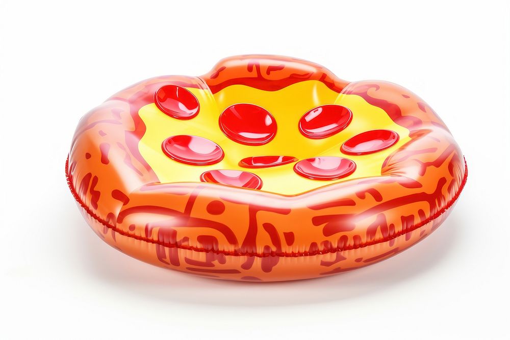 Pizza inflatable ball white background. AI generated Image by rawpixel.