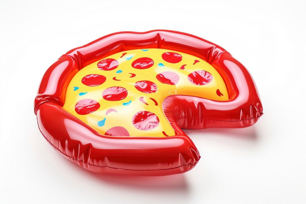 Pizza inflatable white background pepperoni. AI generated Image by rawpixel.