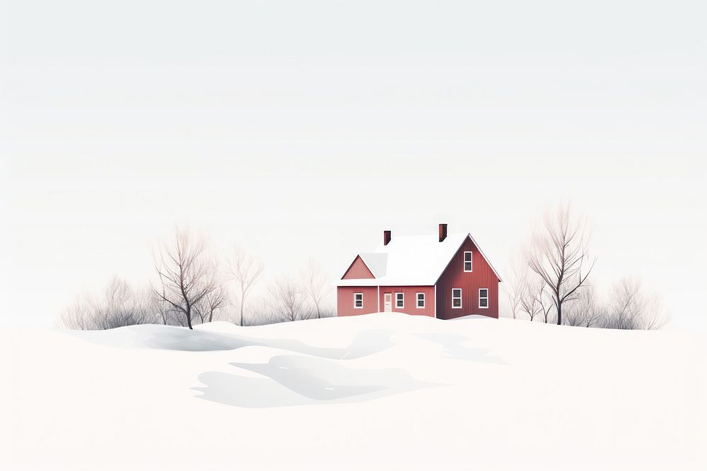 Winter house architecture building. AI generated Image by rawpixel.