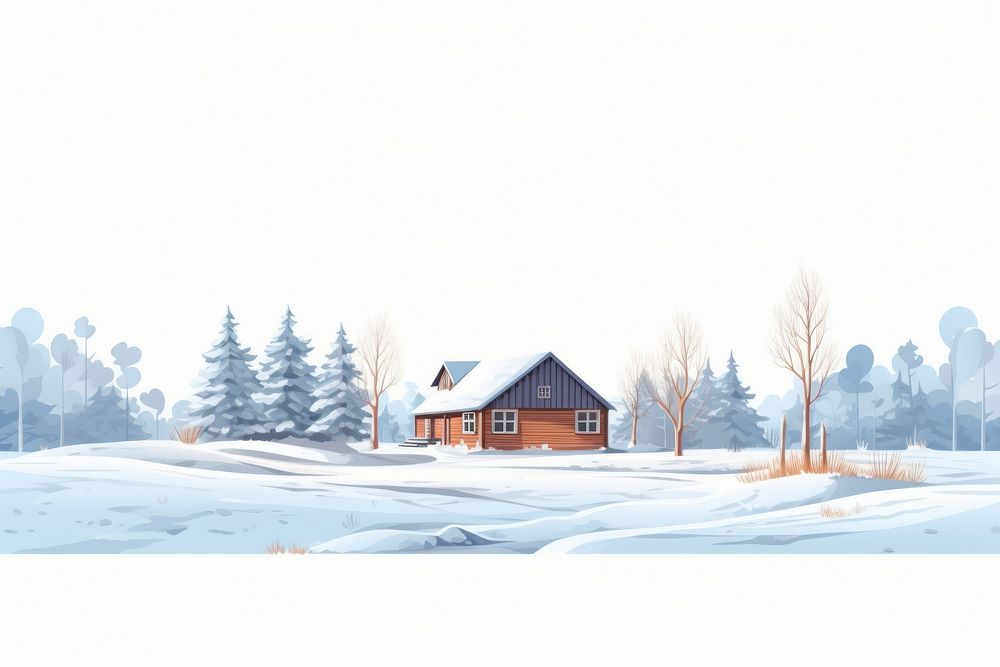 Winter cabin house architecture building outdoors. AI generated Image by rawpixel.