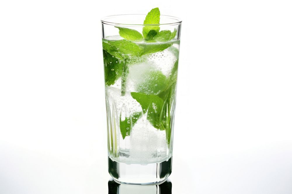 Mojito 1 glass cocktail drink plant. AI generated Image by rawpixel.
