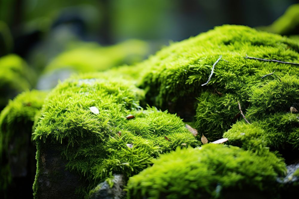 Moss rocks backgrounds vegetation nature. AI generated Image by rawpixel.