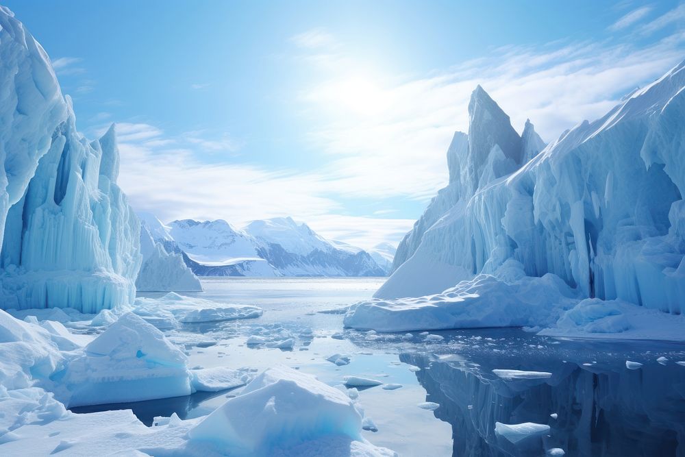 Antartica nature landscape panoramic. AI generated Image by rawpixel.