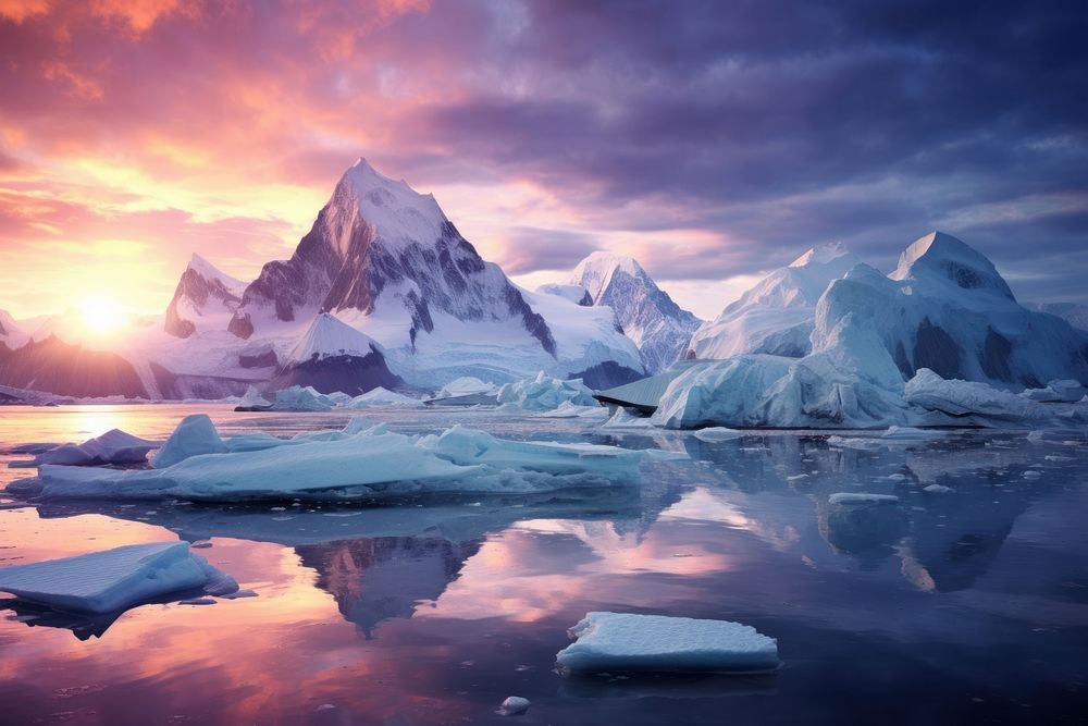 Antartica nature landscape panoramic. AI generated Image by rawpixel.