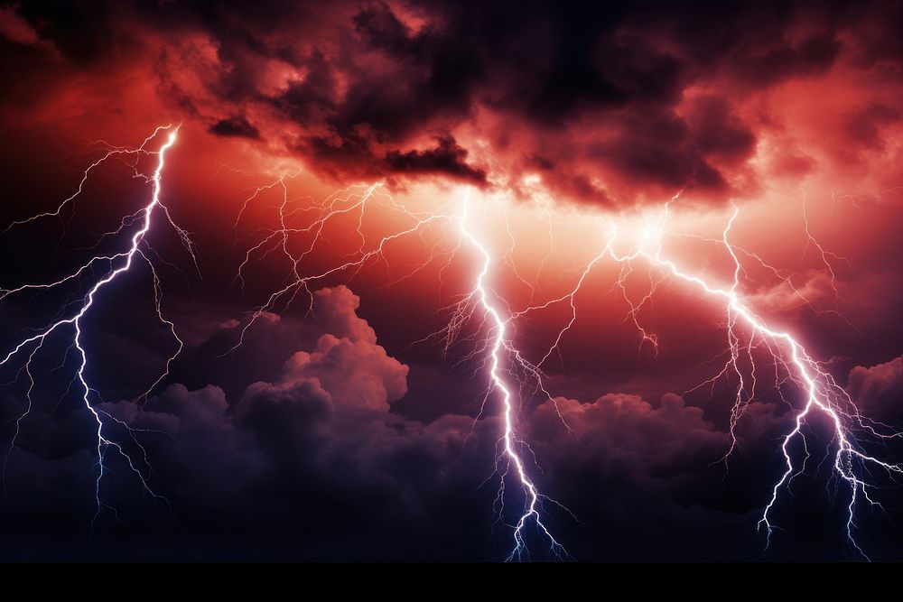 Lightning nature thunderstorm backgrounds. AI generated Image by rawpixel.